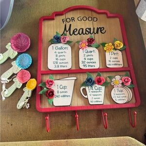 For good measure spring decor for kitchen and measuring dishes